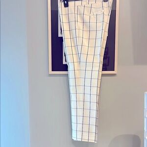🦋Spring Sale🦋Banana RepublicChicWhitePants w/Blue Grid Pattern exceptional